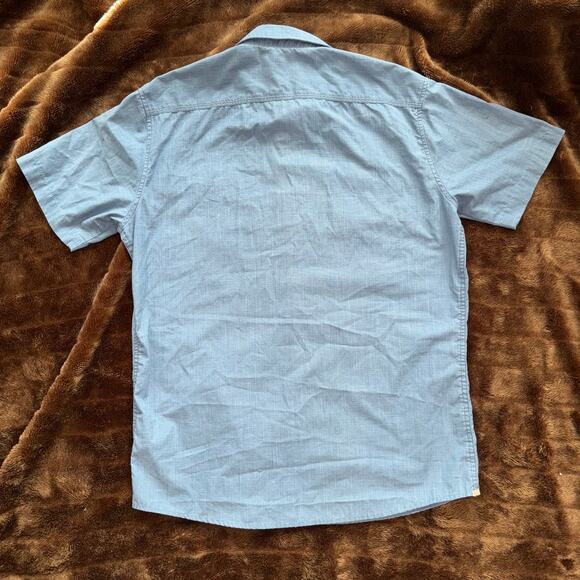 Kuhl Men's M Cotton/Poly Short Sleeve Button Front Casual Wear Blue Shirt - Picture 8 of 8